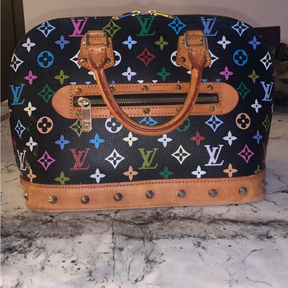 Multicolore Louis Vuitton Takashi Murakami Alma PM Handbag Multicolore Black